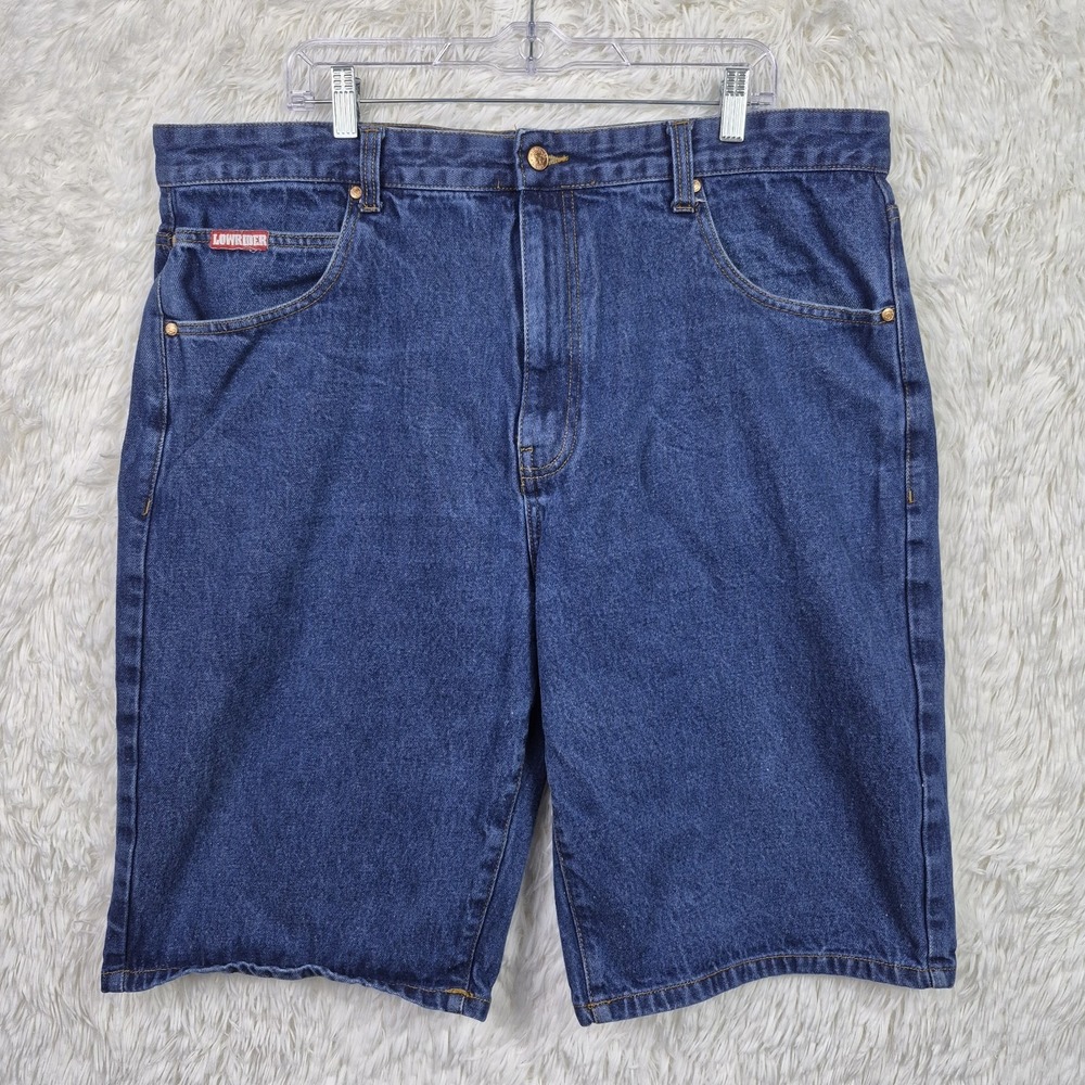 Lowrider Shorts Mens 40 Denim Streetwear Cholo Homies Baggy Classic Cars Vintage